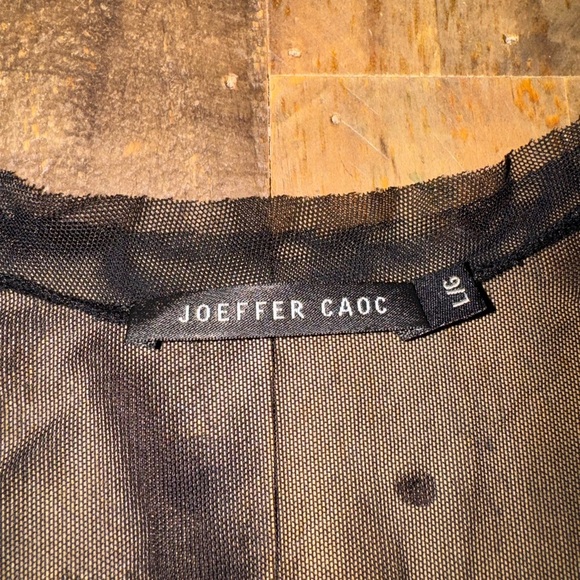 Joeffer‎ Caoc Sheer Mesh Long Sleeve Top Whimsigoth Dark Romantic 90s Goth Punk - Picture 2 of 2